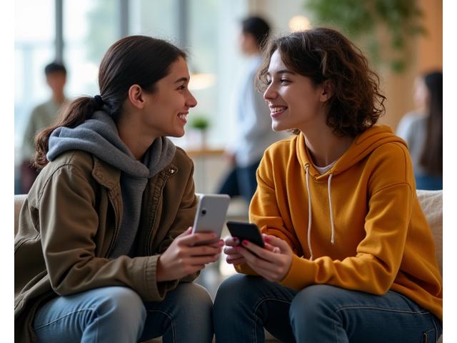 Ein älterer Jugendlicher berät und inspiriert einen jüngeren Jugendlichen in einem informellen, freundlichen Gespräch, Peer-Beratung.